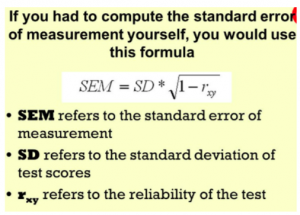 Formula Standard Error Measurement